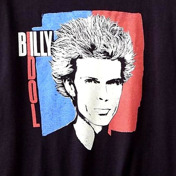 Billy Idol Face Logo post punk glam rock Official T-Shirt cotton M NWT - Picture 3 of 3